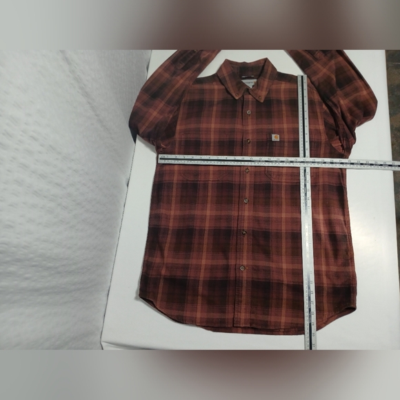 Carhartt Men's Rugged Flex Hamilton Plaid Buttun Down Flannel Shirt. M - Picture 4 of 11